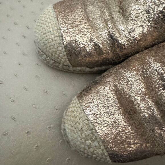 Stuart Weitzman Metallic Leather Espadrille Flats - Picture 3 of 8